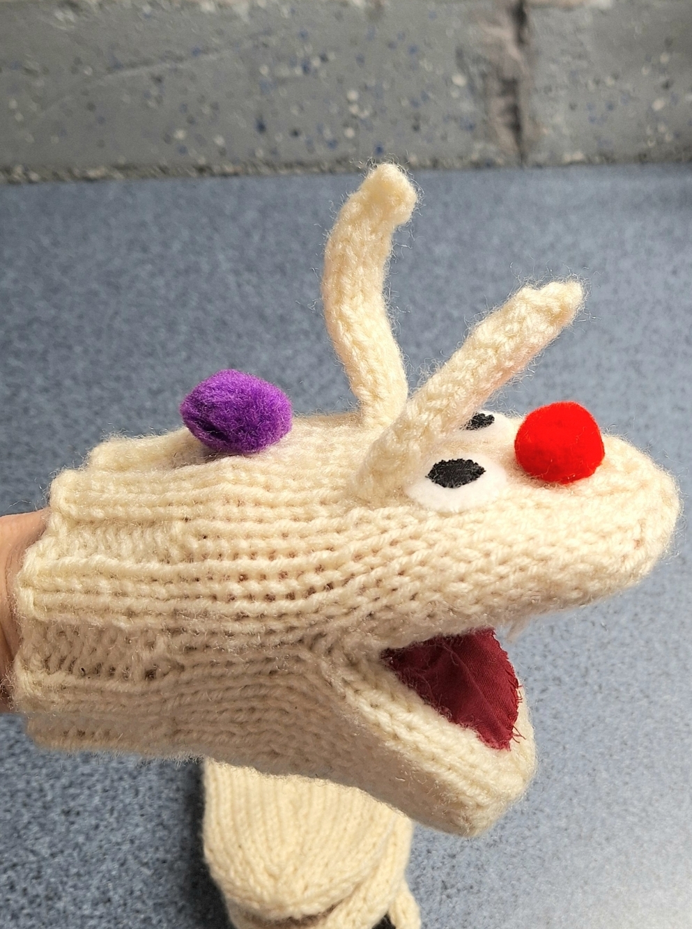 Handmade Children's Knitted Hand Puppet Bunny Rabbit Mittens, Size 4-6 Years? 🐇